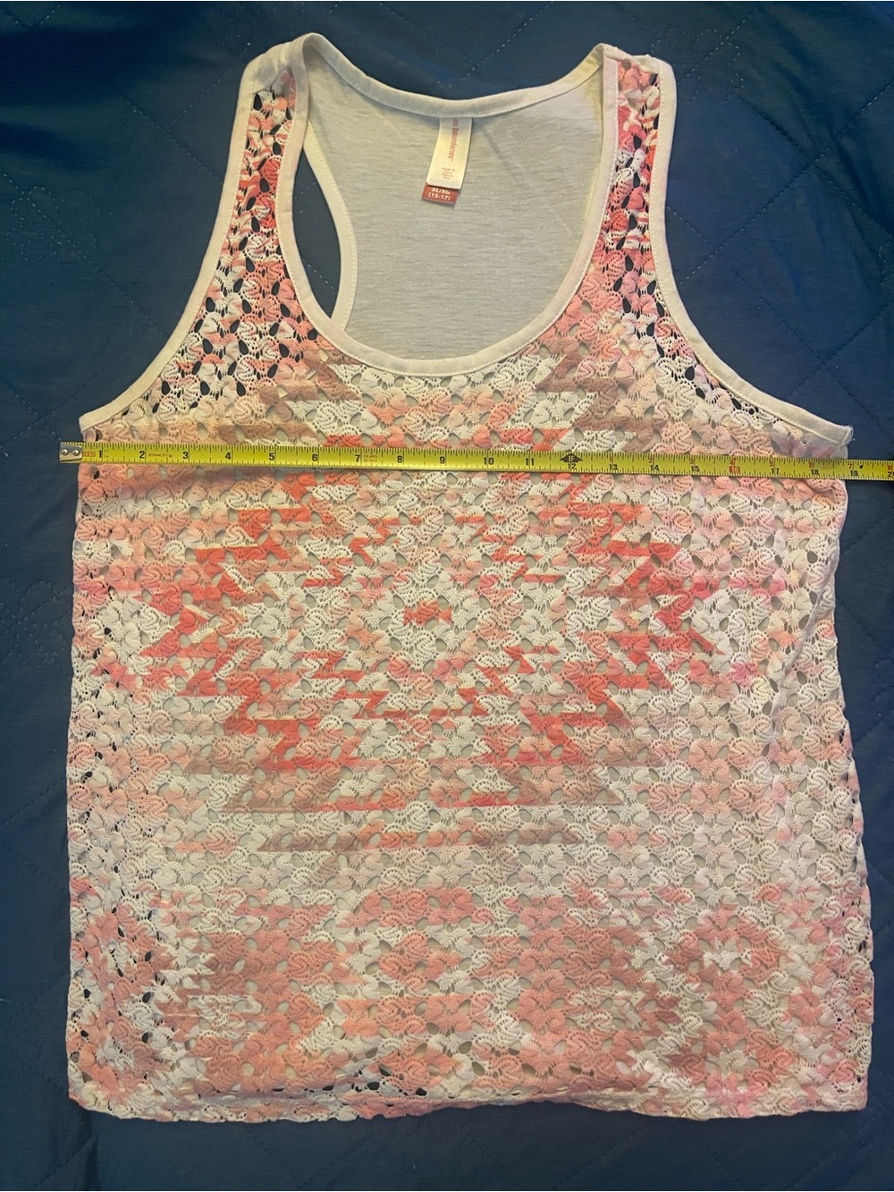 No Boundaries Pink and White Lace Racerback Tank